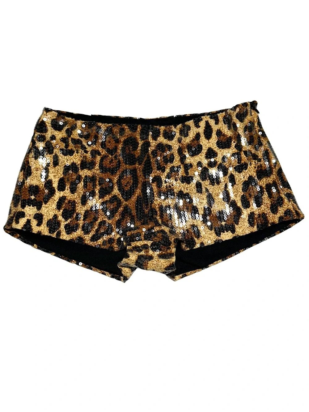 EDIKTED Sequin Leopard Micro Shorts Indie Sleaze Rocker Festival - Picture 2 of 10